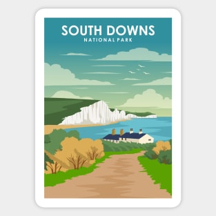 South Downs National Park England Travel Poster Sticker